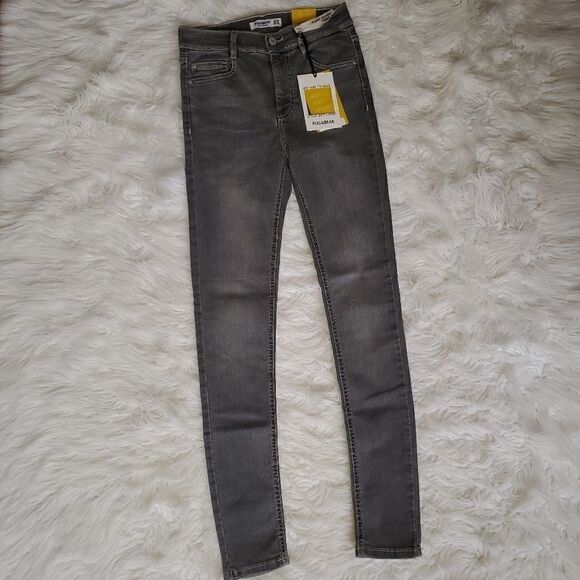 PULL&BEAR Super Skinny Mid Waist Jeans - Picture 1 of 4
